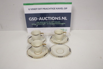 Afbeelding van Set van 3 Kopjes & 4 Schoteltjes van H&Co Heinrich''