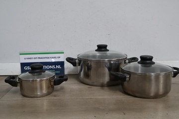 Afbeelding van Set RVS kookpannen met deksels