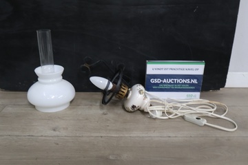 Afbeelding van Vintage hanglamp met glazen kap''
