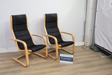 Afbeelding van Set van 2 Swedese Lounge stoelen by Yngve Ekstrom