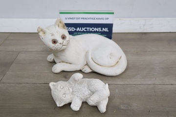 Afbeelding van Beelden van katten 2 stuks'