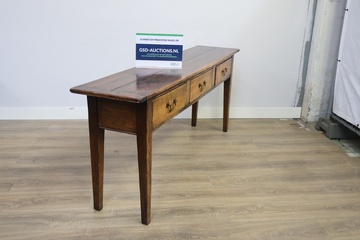 Afbeelding van Houten sidetable met drie laden, Console tafel