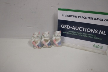 Afbeelding van Set van 3 Vintage Keramische Konijntjes'