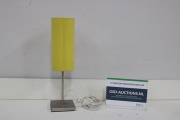 Afbeelding van Moderne tafellamp met gele cilinder kap