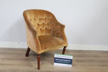 Afbeelding van Velvet Mosterdgele Armfauteuil'