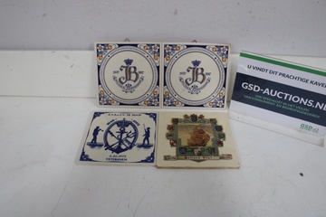 Afbeelding van Set van 4 decoratieve tegels