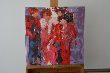 Afbeelding van Abstract schilderij 4 Personen - S de Vaal