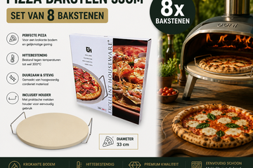 Afbeelding van Set van 8x Excellent Houseware Pizza baksteen 33cm