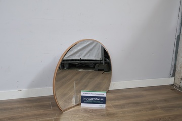 Afbeelding van Ronde spiegel met houten rand