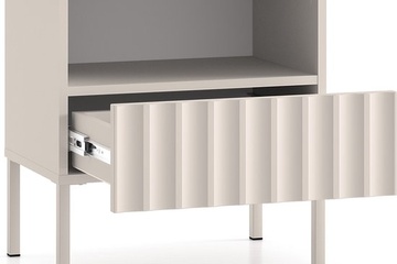 Afbeelding van Derriva nachtkastje met gegroefde fronten, 50 cm, lichtbeige