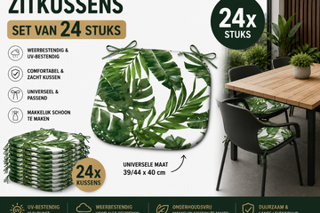 Afbeelding van 24 stuks. universeel Zitkussen Tropic 39/44 x 40 cm - NIEUW