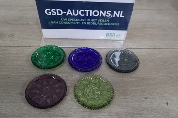 Afbeelding van Set van 5 gekleurde kristallen onderzetters