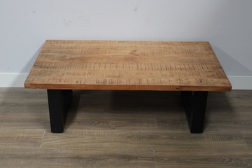 Afbeelding van Mangohouten Salontafel met Zwart Frame