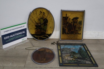 Afbeelding van Vintage glas-in-lood Raamhangers