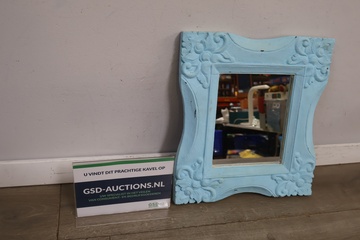Afbeelding van Blauwe decoratieve wandspiegel''