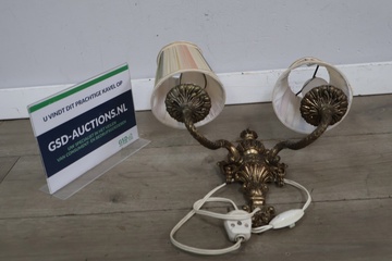 Afbeelding van Vintage 2-Koppige Bronzen Wandlamp