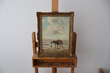 Afbeelding van Olieverf Schilderij - Schelpenvisser - Jaq Durand 