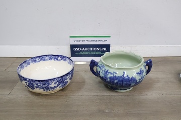 Afbeelding van Vintage blauw-witte keramische kommen
