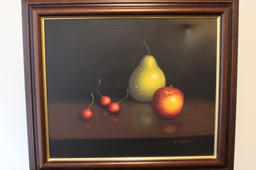 Afbeelding van Schilderij stilleven met fruit door K. Cotton