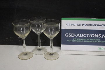 Afbeelding van Set van 3 Vintage Wijnglazen''