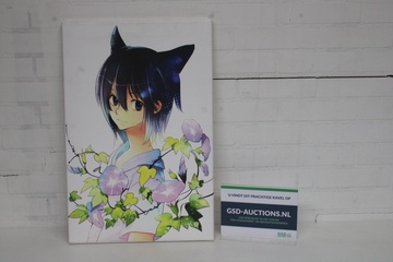 Afbeelding van Anime canvas met meisje en bloemen