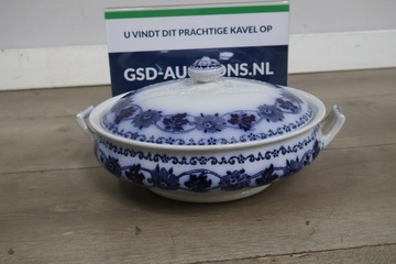 Afbeelding van Vintage Blauw/Wit Porseleinen Terrine