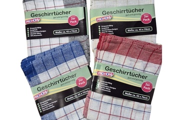 Afbeelding van 10x Horeca vaatdoeken -4kleuren speciaal voor glazen