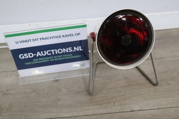 Afbeelding van Infraroodlamp met rood glas en metalen standaard''