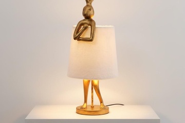 Afbeelding van Tafellamp konijn goud met wit  68cm (nieuwe product)