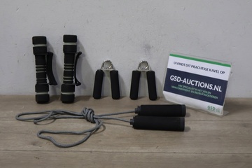 Afbeelding van Set Handtrainers met 2 Mini-Dumbbels & Springtouw''