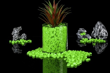 Afbeelding van Set van 300 lichtgevende decoratie stenen - groen