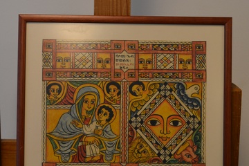 Afbeelding van Ethiopische icoon: "Maagd Maria met kindje Jezus"