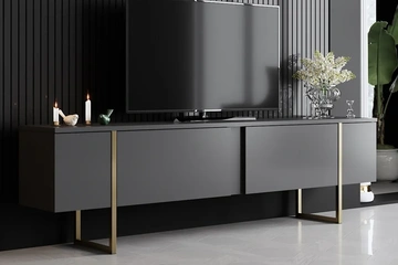 Afbeelding van Skye Decor, Luxe - Antraciet, Goud, TV-meubel
