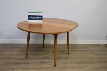 Afbeelding van Ronde houten uitschuifbare eettafel - Vintage Jaren '60