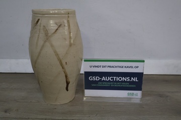 Afbeelding van Ovale keramische vaas met bruine decoratie