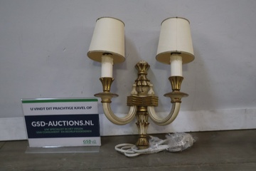 Afbeelding van Dubbele wandlamp met stoffen kap