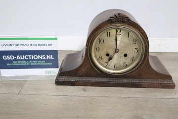 Afbeelding van Antieke houten schouwklok