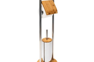 Afbeelding van Toiletaccessoires set bamboe en Rvs 80cm(788)