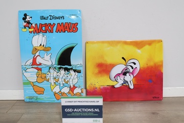 Afbeelding van Walt Disney blikken posters met Mickey Mouse en eend