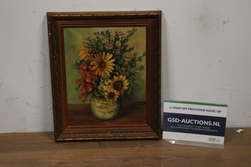 Afbeelding van Vintage Olieverf Bloemstilleven door Jet Bokhorst