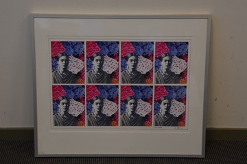 Afbeelding van Zeefdruk van Frida Kahlo, door Teis. 1992