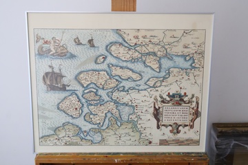 Afbeelding van Ingelijste reproductie van de historische kaart van zeeland