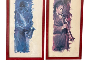 Afbeelding van Schilderij van 2 jazz muziekanten