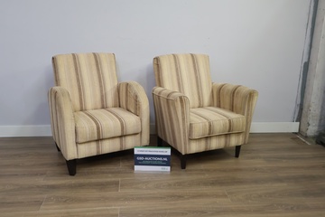 Afbeelding van Set van 2 gestreepte fauteuils''