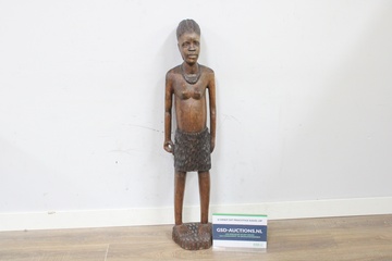 Afbeelding van Groot Houten Afrikaanse vrouwenbeeld - 126 cm