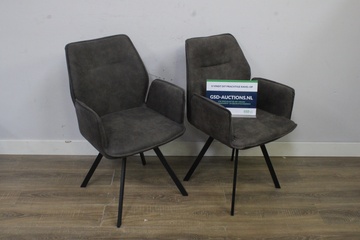 Afbeelding van Set van 2 moderne grijze stoelen