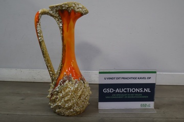 Afbeelding van Fat Lava vaas met oranje glazuur