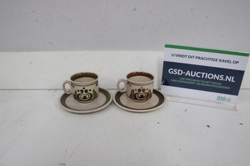 Afbeelding van Set van 2 Vintage Boch Belgium kop en schotels