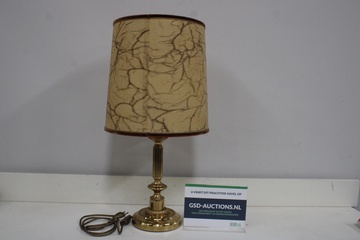Afbeelding van Messing tafellamp met beige kap