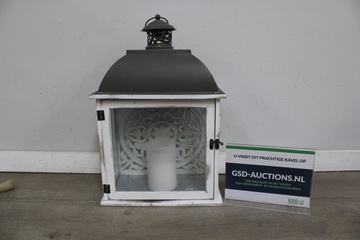 Afbeelding van Decoratieve lantaarn/windlicht met kaars